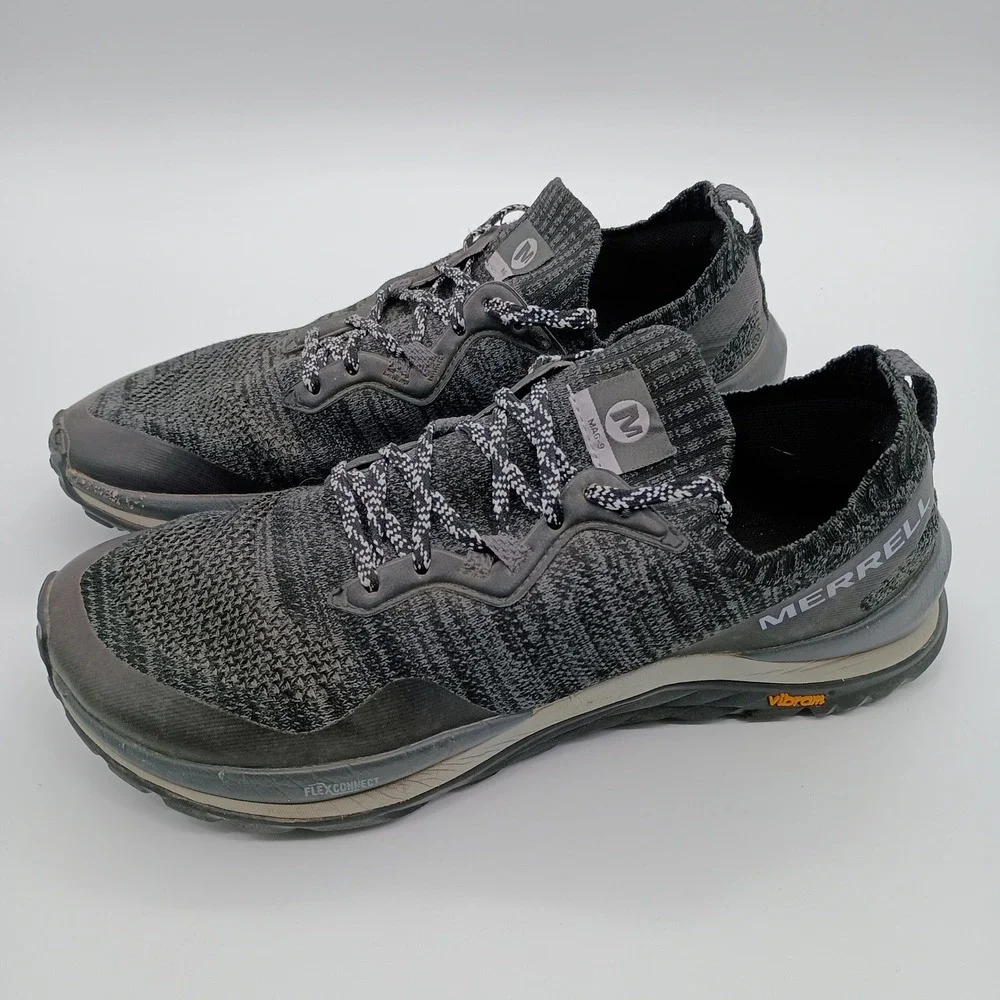Merrell Mag-9 Womens Trail Running Shoes Gray Black Knit Vibram J16562 Size 10‎